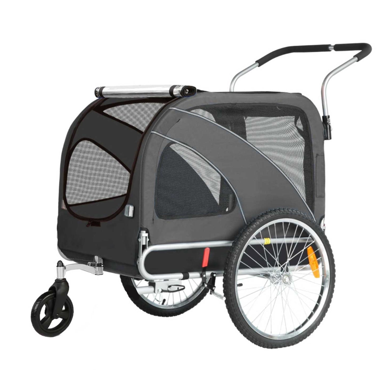 Dog Trailer Bicycle & Jogger 2-in-1 with Handbrake and Reflectors (10202B)