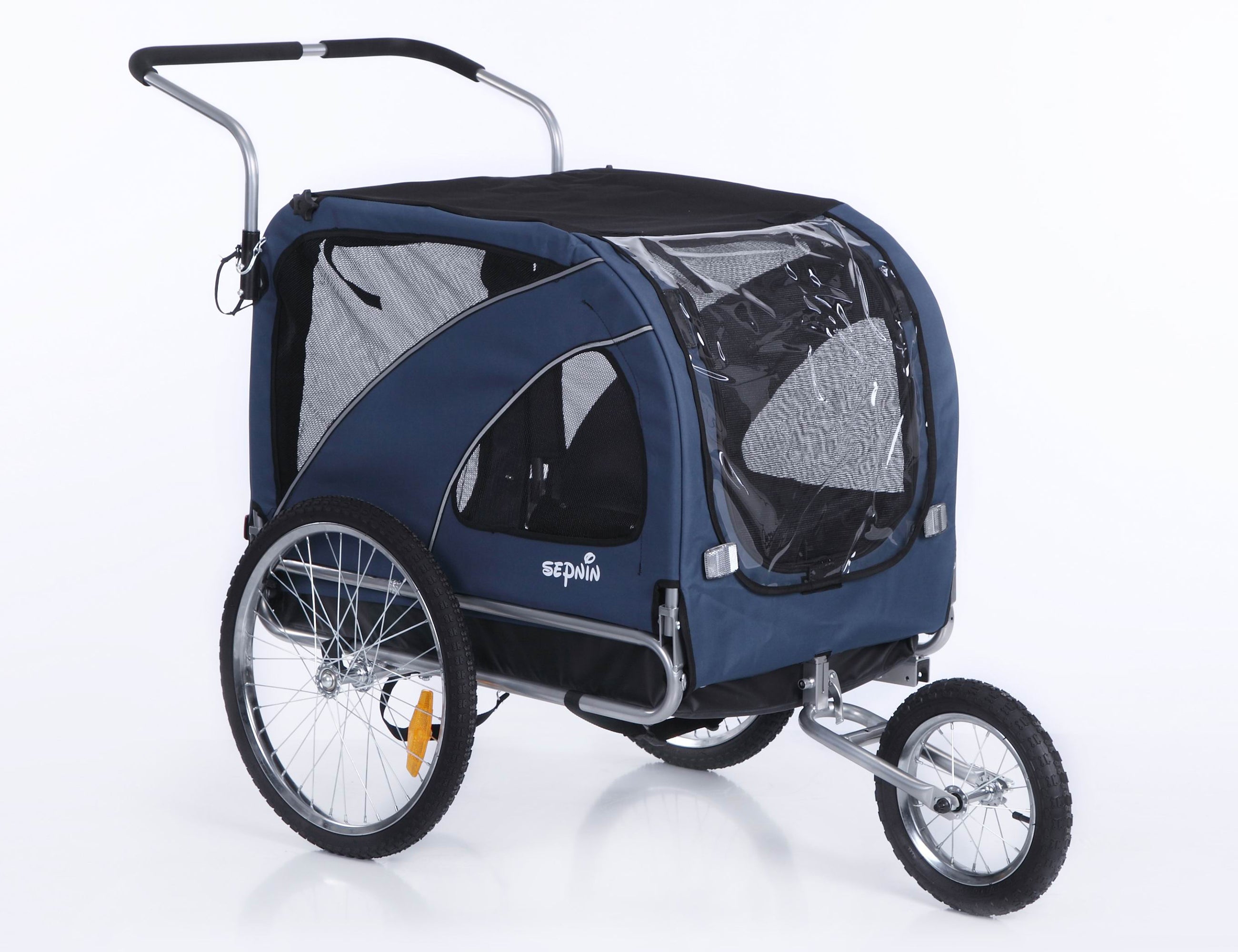 Dog Trailer Bicycle & Jogger 2-in-1 with Handbrake and Reflectors (10202B)
