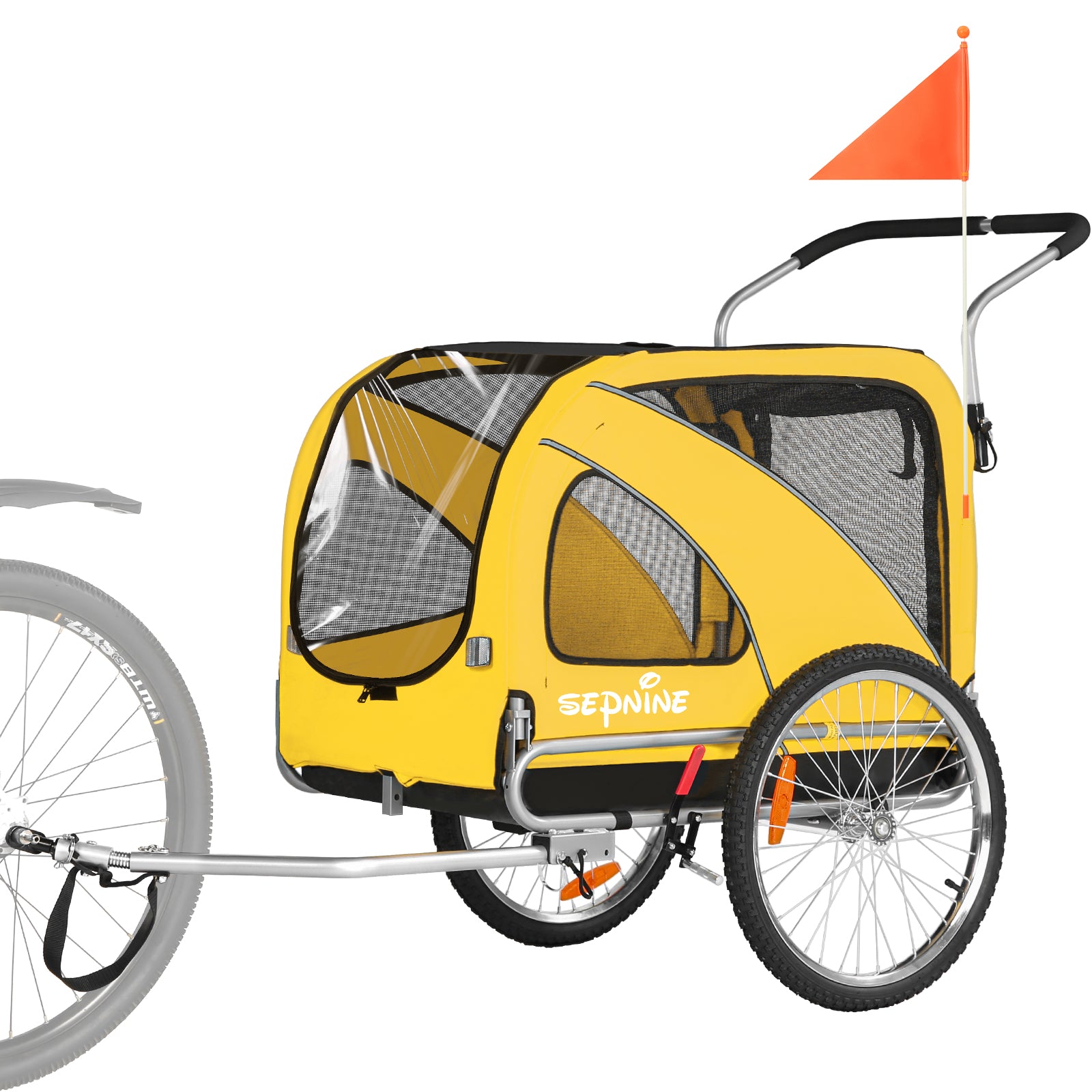 Dog Trailer Bicycle & Jogger 2-in-1 with Handbrake and Reflectors (10202B)