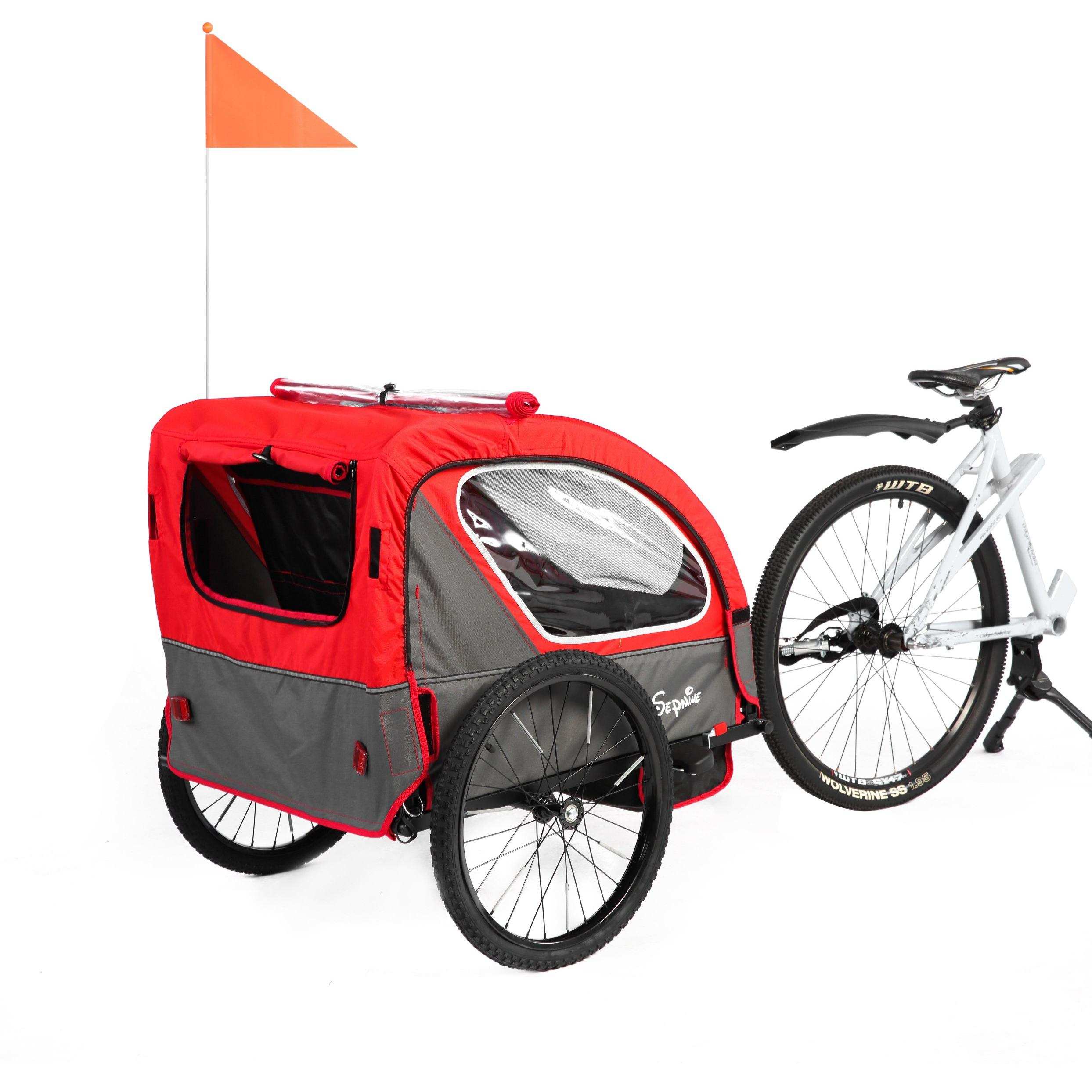 Remolque para bicicleta infantil, de fácil fijación, plegable, con arnés de 5 puntos (BT921)