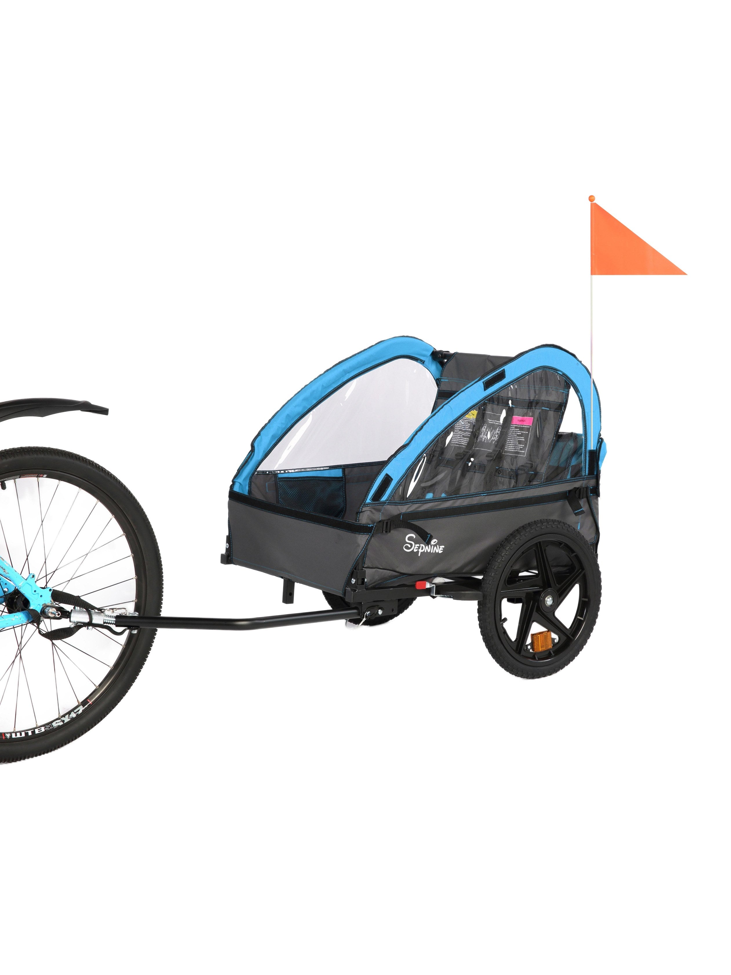 Kids Bike Trailer, 2 in 1 Canopy Carrier Converts to Stroller (BT609V2)