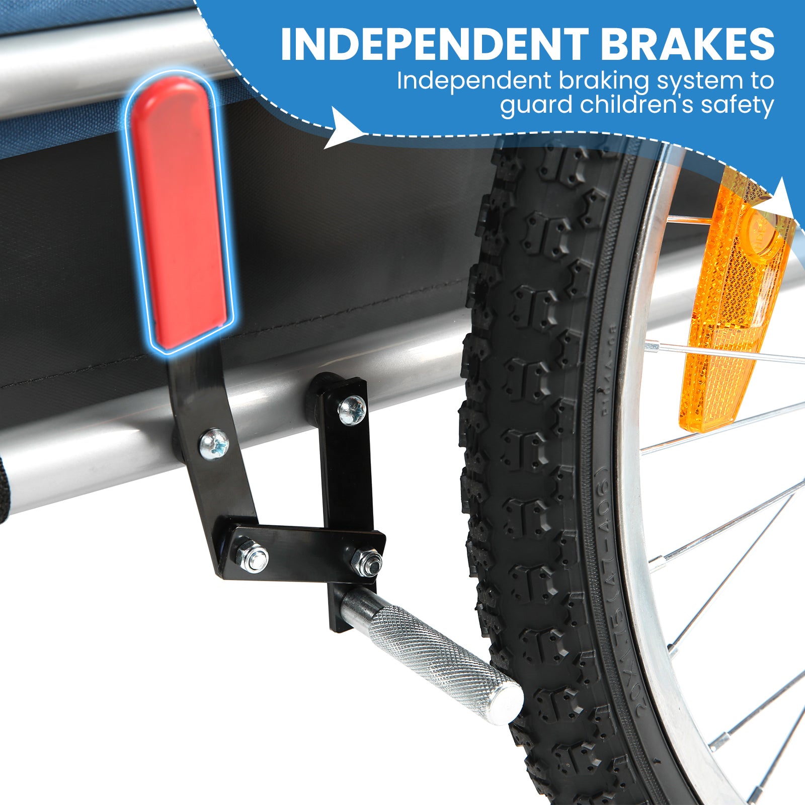 Remolque para perros para bicicleta 2 en 1 con freno de mano y reflectores (10202NS)
