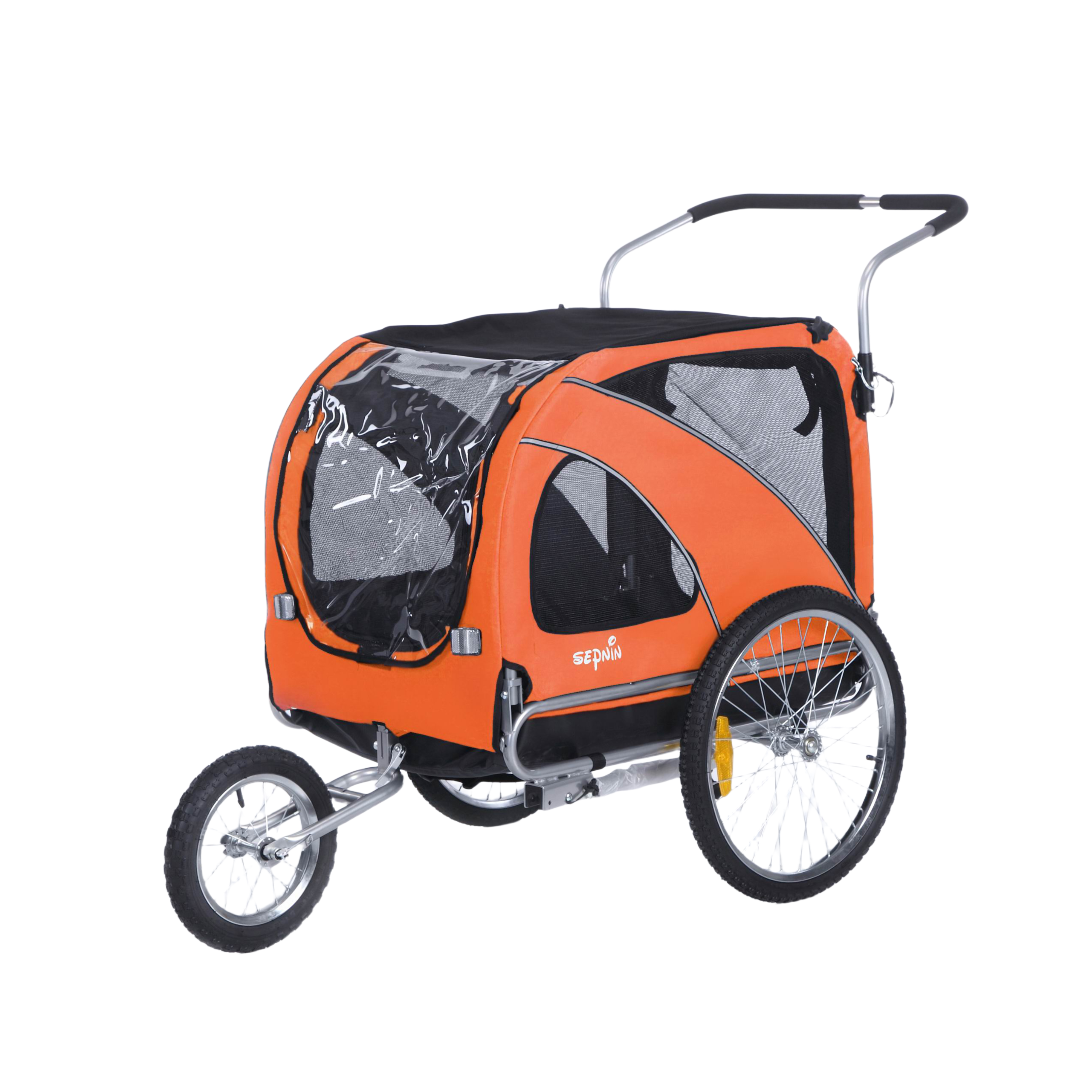 Dog Trailer Bicycle & Jogger 2-in-1 with Handbrake and Reflectors (10202B)