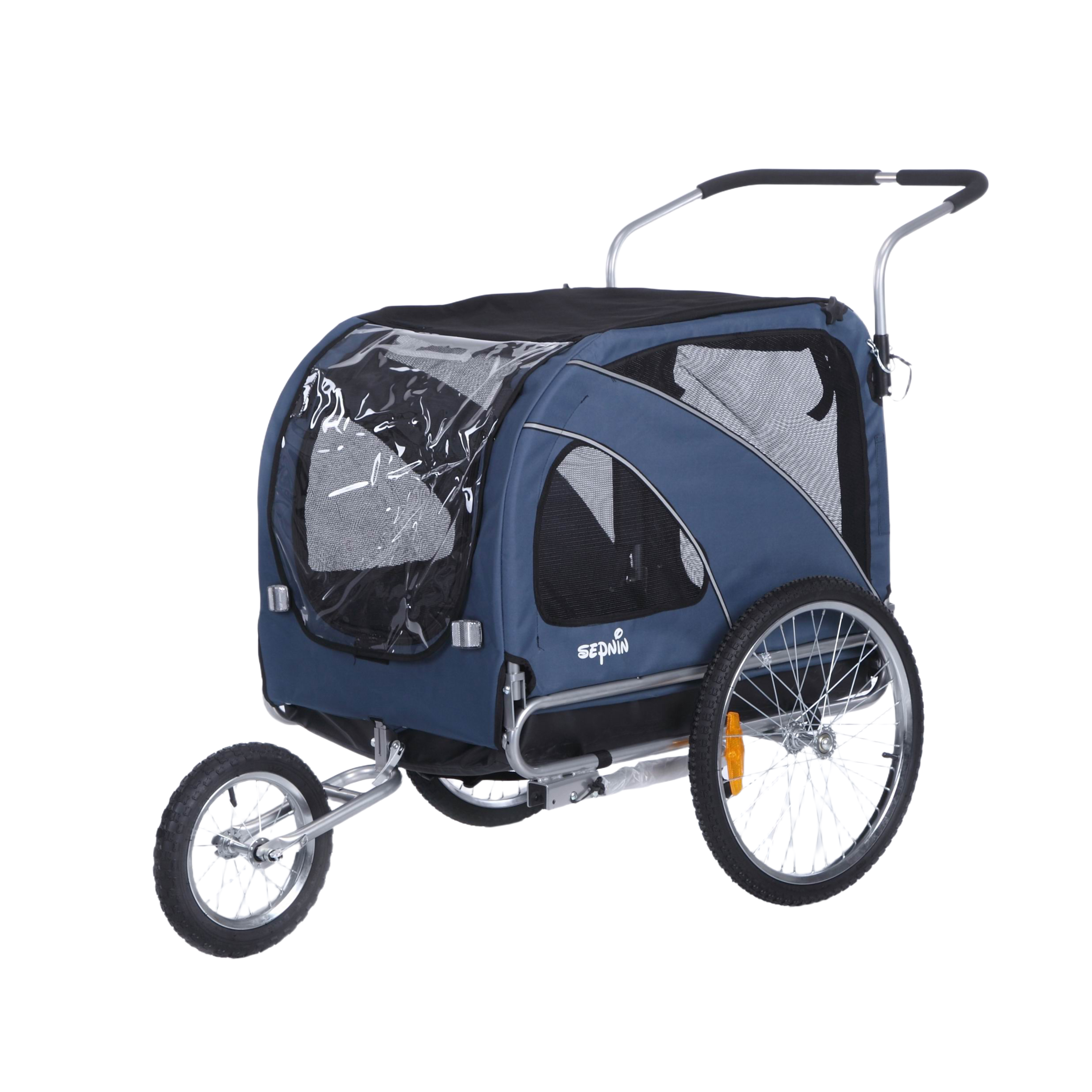 Dog Trailer Bicycle & Jogger 2-in-1 with Handbrake and Reflectors (10202B)