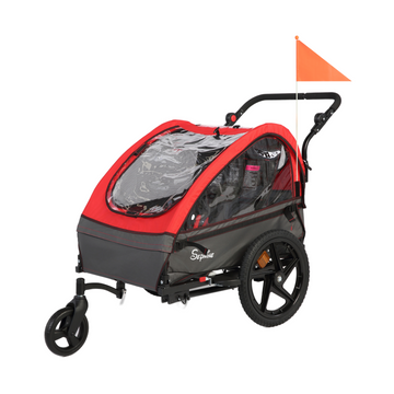 Kids Bike Trailer, 2 in 1 Canopy Carrier Converts to Stroller (BT609V2)