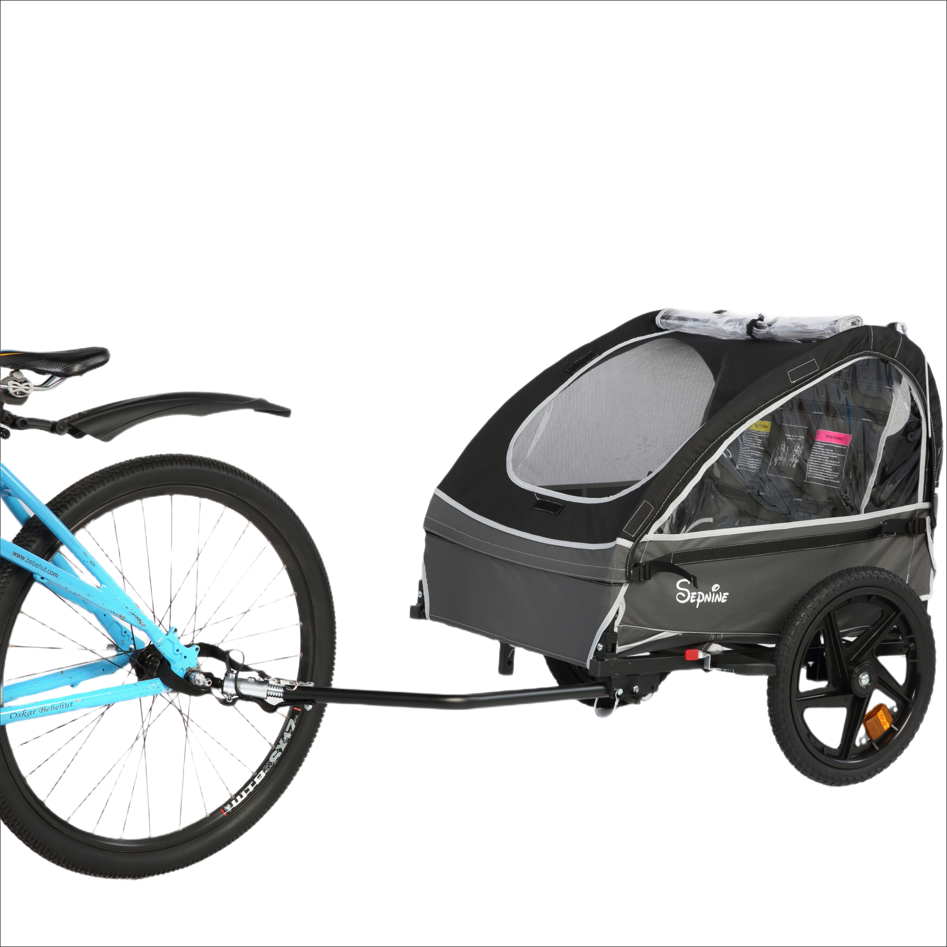 Kids Bike Trailer, 2 in 1 Canopy Carrier Converts to Stroller (BT609V2)