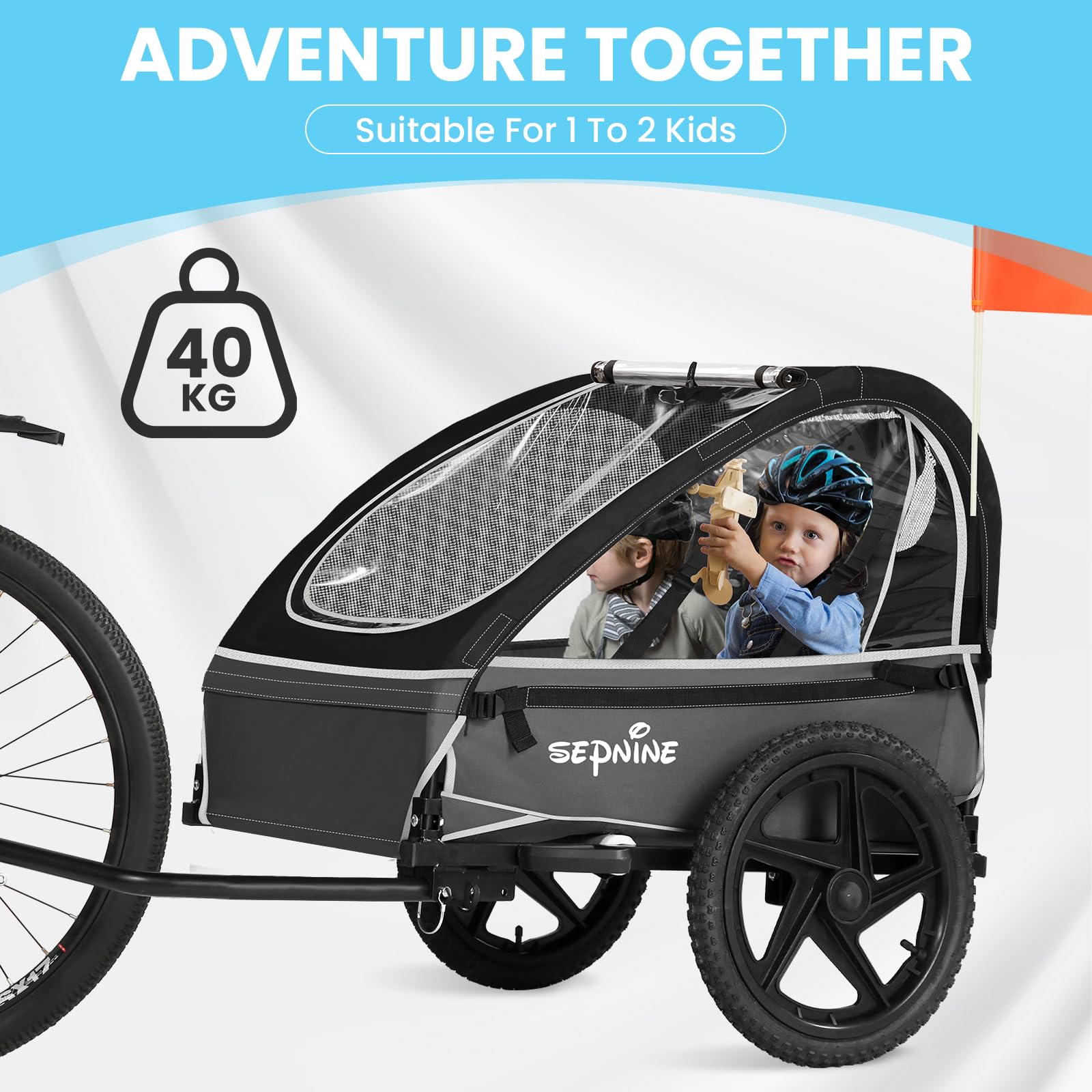 Kids Trailer Bicycle for 2 Kids (BT609)