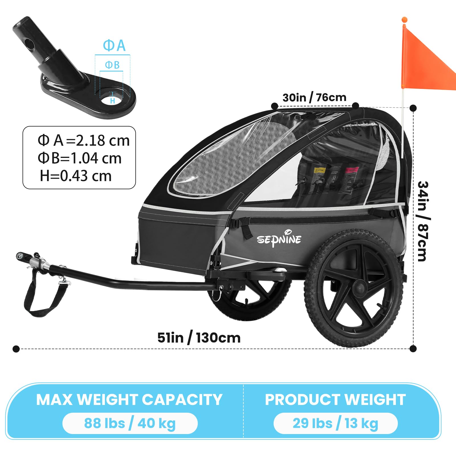 Kids Trailer Bicycle for 2 Kids (BT609)